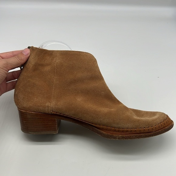 Soludos - Venetian Brown Suede Ankle Zip Heeled Pointed Toe Bootie Size 9.5 - Picture 16 of 16